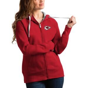 Women's Kansas City Chiefs Antigua Red Victory Full-Zip Hoodie Size: Medium